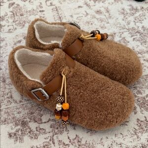 Cozy Brown Fuzzy Slippers - Never worn